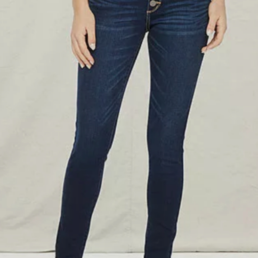 A.N.A High Risen Button Fly Skinny Dark Rinse Jeans Size 2 FLAWS